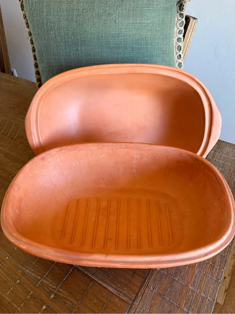Vintage Gourmet Topf Terracotta Cooker Dutch Oven Embossed Barnyard Animals